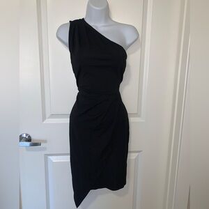 Pretty Garden Asymetric One Shoulder Black Women’s Dress. Stretch. Size Medium